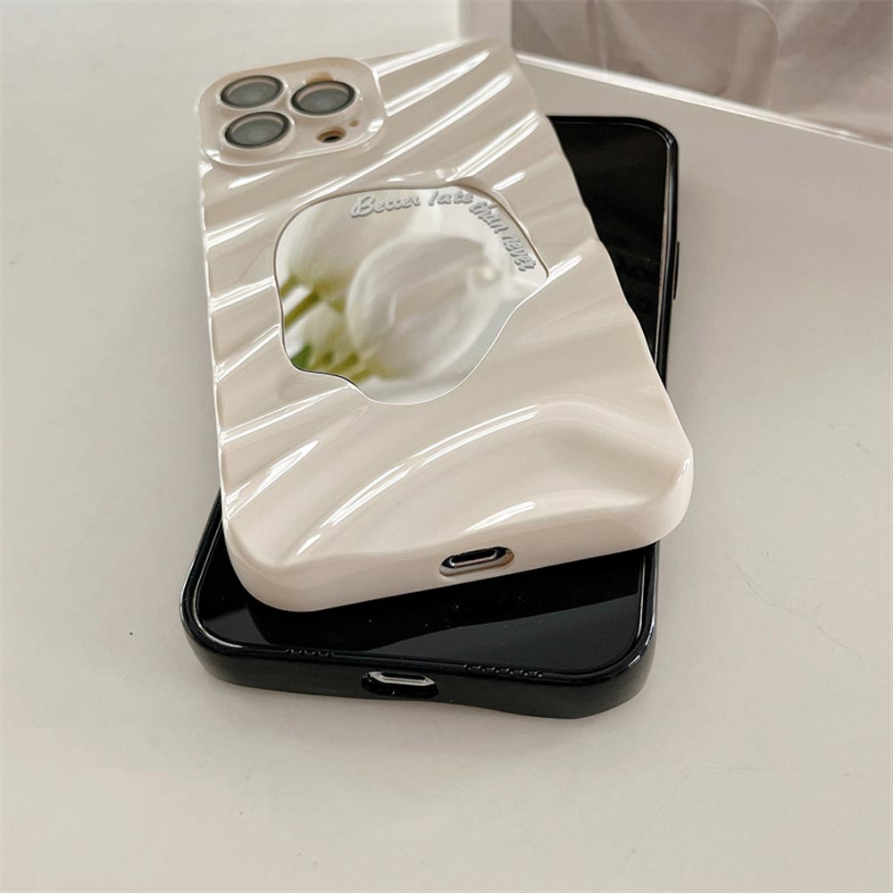 auramma-collections-avant-basic-silver-black-blue-white-pink-purple-green-3D-wavy-ripple-puddle-mirror-better-late-than-never-quote-soft-tpu-iphone-case-bottom